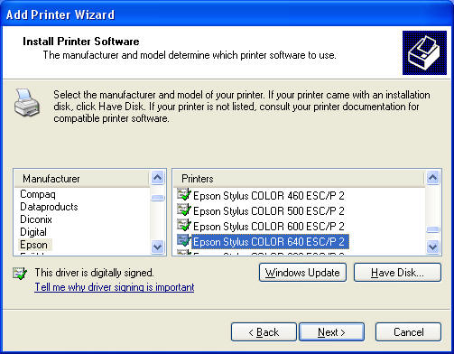 Choose Printer Software to install