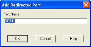 Enter the name of the redirected port
